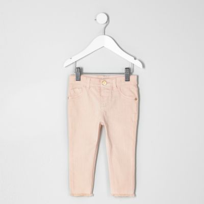 Mini girls light pink skinny jeans